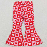 P0324---Pink love plaid jeans