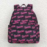 High quality cartoon girls black backpack