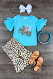 Easter leopard  cartoon  print girl clothes