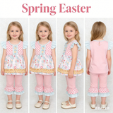 Matching Easter floral girls set