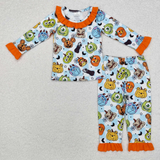 Halloween cartoon pumpkin oeange kids clothing