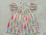 smocked Christmas tree girls dress