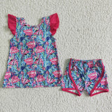 flamingos bow top pink girl clothing