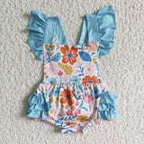 blue flower  romper