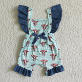 Cow print blue jumpsuit