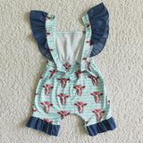 Cow print blue jumpsuit