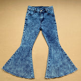 Fashionable girl denim flares